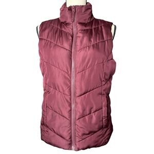 Aeropostale Women's Remixed Down Vest full zipper in Burgundy Size M